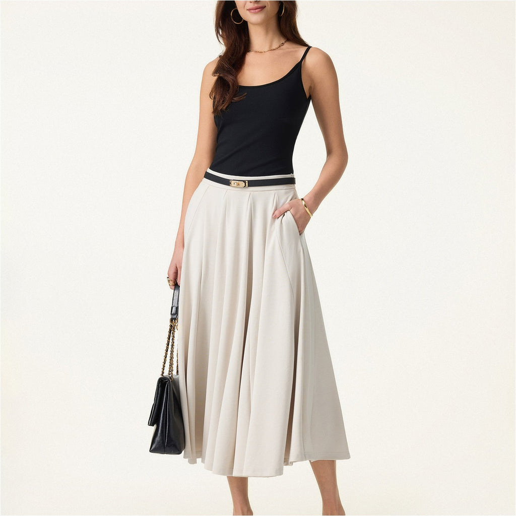 Women-s-Beige-High-Waisted-Pleated-Midi-Skirt_2