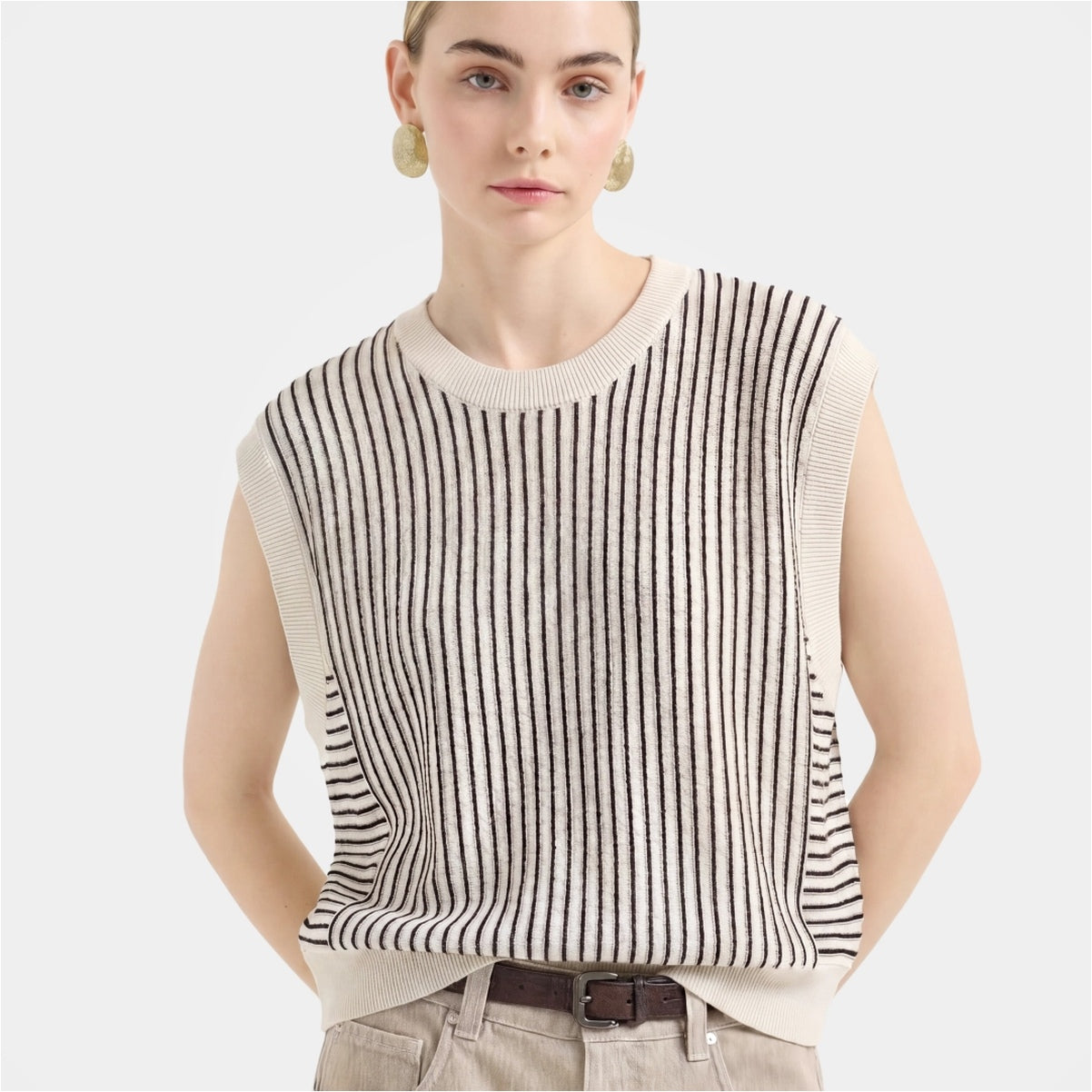 Women-s-Beige-Striped-Knit-Vest_2