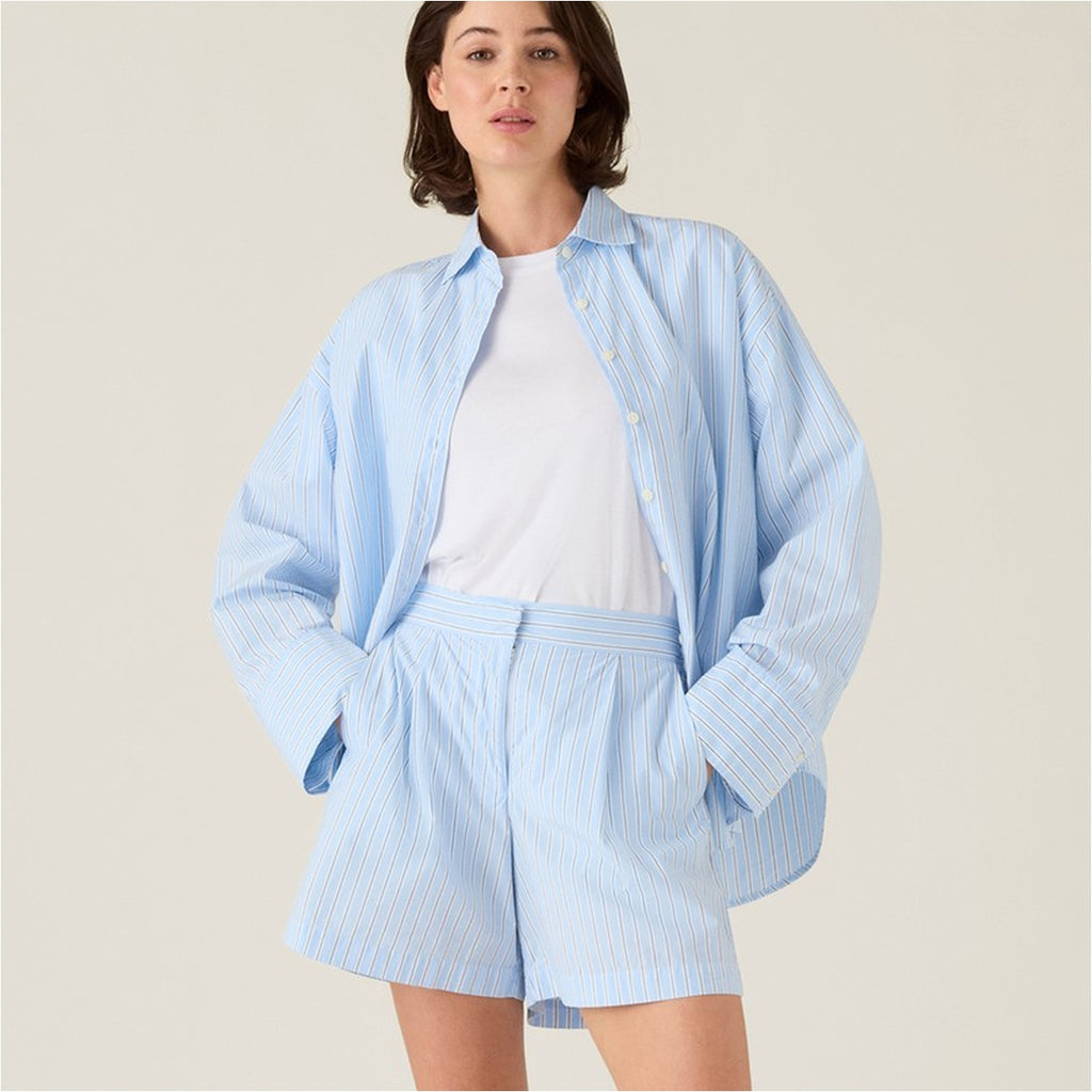 Women-s-Blue-Striped-Two-Piece-Set---Oversized-Shirt---High-_1