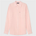 Women-s-Pink-Striped-Shirt-Dress-Long-Sleeve-Belted-Midi-Cas_2