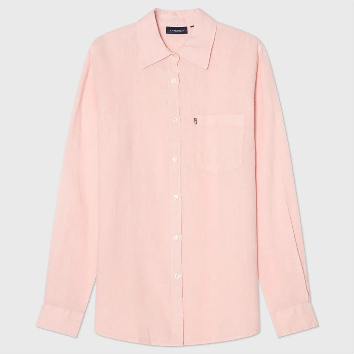 Women-s-Pink-Striped-Shirt-Dress-Long-Sleeve-Belted-Midi-Cas_2