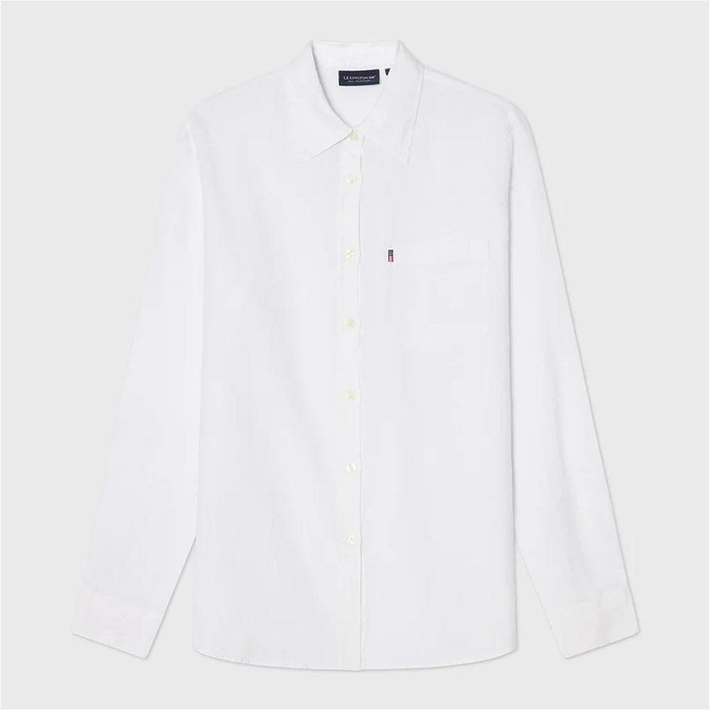 Women's White Linen Button-Up Shirt1